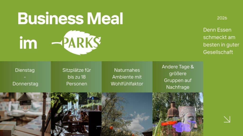 Business Meal im PARKS - Dienstag bis Donnerstag, für bis zu 18 Personen